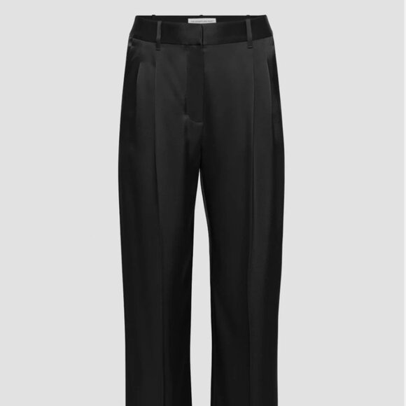 NWOT - Aritzia - Babaton Effortless Pant, Color Black, Size 2, Material Satin - Picture 8 of 9